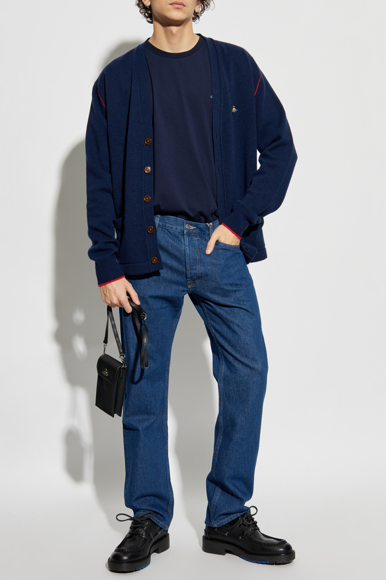 Navy blue T-shirt with logo Vivienne Westwood - Vitkac AS
